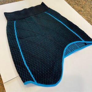 NWOT PH5 Wave Morose Wavy Mini Skirt - Black Rock with blue trim knit